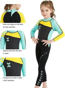 img 2 attached to 🏊 DIVE & SAIL Kids 2.5mm Wetsuit: Long Sleeve One Piece UV Protection Thermal Swimsuit - Ultimate Swimwear for Kids!
