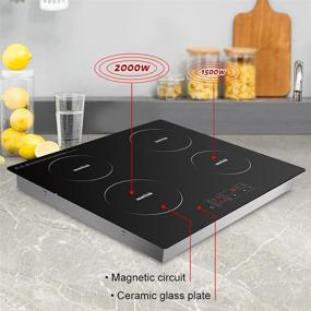 img 3 attached to 🍳 WANTJOIN 24 Inch Electric Cooktop, 220-240V Induction Stovetop with Glass Cooktop, 9 Power Levels, 7000W, Sensor Touch Control, Child Safety Lock, 1-99 Minutes Timer - 4 Burner Induction Cooktop