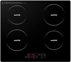 img 4 attached to 🍳 WANTJOIN 24 Inch Electric Cooktop, 220-240V Induction Stovetop with Glass Cooktop, 9 Power Levels, 7000W, Sensor Touch Control, Child Safety Lock, 1-99 Minutes Timer - 4 Burner Induction Cooktop