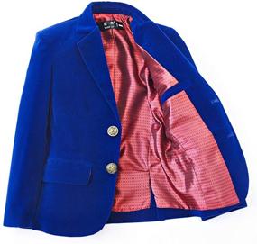 img 2 attached to 🧥 YuanLu Boys Single-Breasted Velvet Blazer: Elegant Royal Blue, Black, Burgundy, and Red Options