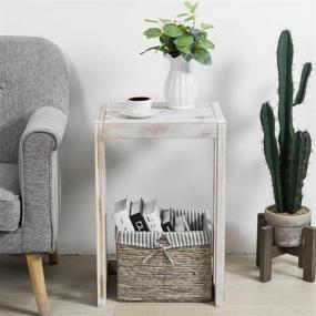 img 1 attached to 🛋️ Chic Whitewashed Wood Accent Sofa Table: MyGift's Under-The-Couch Furniture Solution