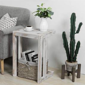 img 3 attached to 🛋️ Chic Whitewashed Wood Accent Sofa Table: MyGift's Under-The-Couch Furniture Solution