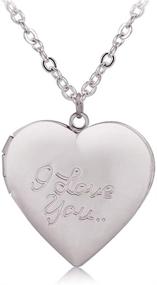 img 3 attached to 💖 Vintage "I Love You" Heart Pendant: Photo Locket Necklace for Girls with 2 Picture Display