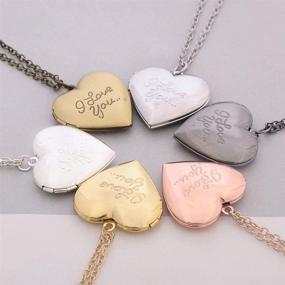 img 1 attached to 💖 Vintage "I Love You" Heart Pendant: Photo Locket Necklace for Girls with 2 Picture Display