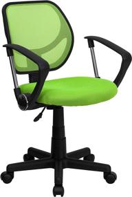 img 3 attached to 🪑 Comfortable and Functional Low Back Green Mesh Swivel Task Office Chair with Arms by Flash Furniture