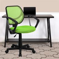 🪑 comfortable and functional low back green mesh swivel task office chair with arms by flash furniture логотип