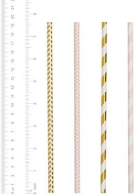 img 3 attached to Party Perfect: 200-Pack Biodegradable Pink & Gold Paper Drinking Straws – Multi-Pattern Fun