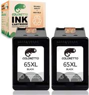 🖨️ coloretto remanufactured hp 65xl ink cartridge replacement for deskjet & envy printers (2 black) combo pack logo