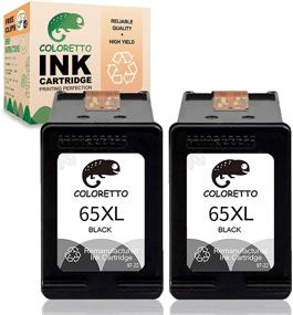 img 4 attached to 🖨️ COLORETTO Remanufactured HP 65XL Ink Cartridge Replacement for Deskjet & Envy Printers (2 Black) Combo Pack