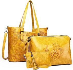 img 4 attached to 👜 Stylish Embossed Ladies Crossbody Handbag: Fashionable Shoulder Women's Handbags & Wallets