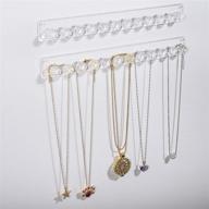 📌 clear wall mounted necklace hanger jewelry display organizer - 12 diamond shape hooks for earrings, necklaces, and bracelets - ideal holder for jewelry accessories (pack of 2) логотип