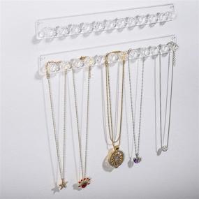 img 4 attached to 📌 Clear Wall Mounted Necklace Hanger Jewelry Display Organizer - 12 Diamond Shape Hooks for Earrings, Necklaces, and Bracelets - Ideal Holder for Jewelry Accessories (Pack of 2)