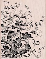 улучшите свои ремесла с деревянной декоративной печатью hero arts leafy vines. логотип