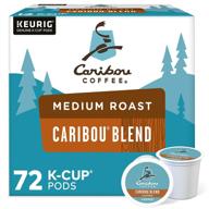 ☕ кофе caribou coffee caribou blend, капсулы для одноразовых кофемашин keurig k-cup, средняя степень обжарки - 72 шт.: яркий и сбалансированный вкус для вашей кофемашины keurig. логотип