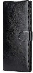 img 1 attached to Huztencor Women's RFID Blocking Genuine Leather Wallet Clutch Organizer Checkbook Holder - Plus Size