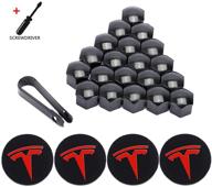 🔴 red roccs aero wheel cap kit with center logo emblem modification hub cover, including hub nut cap and lug nut cover for tesla model 3 s x logo