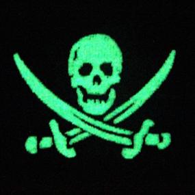 img 2 attached to 🏴 Glow-in-the-Dark Pirate Flag Applique Hook & Loop Patch for Military Morale Enhancement