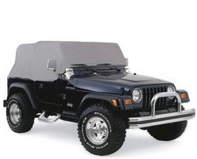 img 1 attached to 🚙 Jeep Wrangler Cab Cover - RAMPAGE PRODUCTS 1261 Grey - 4 Layers Breathable & Fits Over Installed Top (1976-2006)