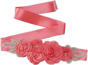 img 1 attached to Flowers Pearls Rhinestone Wedding Shower Women's Accessories and Belts