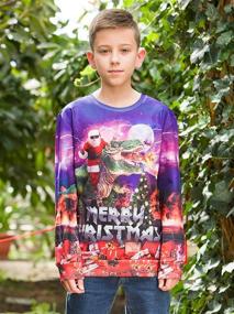 img 3 attached to 🦖 Lovekider Dinosaur Christmas Sweater Sweatshirt - Boys' Fashion Hoodies & Sweatshirts