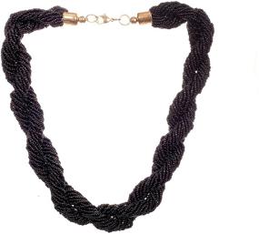 img 2 attached to 🌱 Handcrafted RICHERA Evergreen Tubular Seed Necklace with Braided Choker – Exquisite Jewelry for Women and Girls