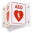 smartsign aed projecting sign acrylic occupational health & safety products in safety signs & signals logo