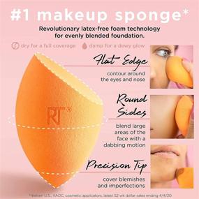 img 2 attached to 🧽 Real Techniques Miracle Complexion Beauty Sponge Makeup Blender Set with Travel Case, Ideal for On-The-Go, 2 Piece Kit