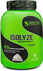 img 4 attached to Протеиновый порошок Species Nutrition Isolyze на основе сывороточного протеина - 100% изолят сывороточного протеина для набора мышц - 27,5 г протеина в одной порции - без сахара и низким содержанием жира - ванильный мороженый вкус - 44 порции.