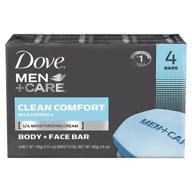 🧼 dove men care body + face bar soap: clean comfort mild formula, 4 bars (3.51 oz/100g) - ultimate gentle cleansing logo