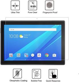 img 1 attached to Защитное стекло Bige для экрана Lenovo Tab M10 - прозрачное, устойчивое к царапинам пленочное покрытие для планшета Lenovo Tab M10 TB-X605F 10,1