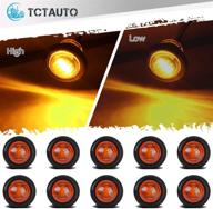 🌟 tctauto 3/4" amber round led marker stop turn signal light rubber grommet miniature type - pack of 10: dual function high & low intensity with 3-wire! logo