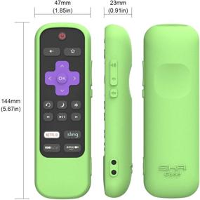 img 3 attached to SIKAI Silicone Case Cover For Roku Voice Remote RCAL7R Shockproof Protective Skin For Sharp Roku TV Voice Remote With Power And Mute Button Kids-Friendly Anti-Lost With Remote Loop (Glow Green)