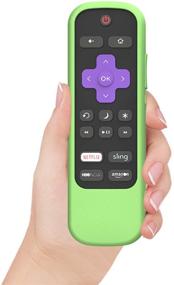 img 2 attached to SIKAI Silicone Case Cover For Roku Voice Remote RCAL7R Shockproof Protective Skin For Sharp Roku TV Voice Remote With Power And Mute Button Kids-Friendly Anti-Lost With Remote Loop (Glow Green)