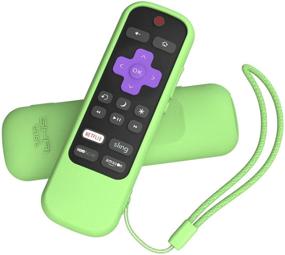 img 1 attached to SIKAI Silicone Case Cover For Roku Voice Remote RCAL7R Shockproof Protective Skin For Sharp Roku TV Voice Remote With Power And Mute Button Kids-Friendly Anti-Lost With Remote Loop (Glow Green)