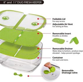 img 1 attached to 🍎 Organize Your Fridge with LUXEAR Fresh Produce Storage Containers: BPA-Free, 3-Piece Set for Fruits, Vegetables, Meat, and Fish