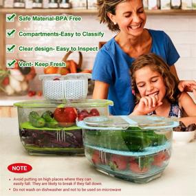 img 2 attached to 🍎 Organize Your Fridge with LUXEAR Fresh Produce Storage Containers: BPA-Free, 3-Piece Set for Fruits, Vegetables, Meat, and Fish