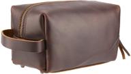 🧳 premium 8" genuine leather dutton dopp kit with waterproof lining - ideal travel toiletry bag by motivgear (medium roast brown) logo