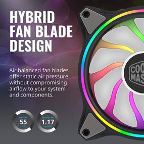 img 3 attached to Кулер для системы охлаждения Cooler Master MasterFan MF140 Halo Duo-Ring с ARGB-подсветкой: 24 независимых светодиода, вентилятор статического давления PWM, амортизационные пластины – идеально подходит для компьютерных корпусов и жидкостных радиаторов.