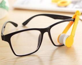 img 1 attached to 👓 5-Pack Mini Microfiber Glasses Cleaner Brush Tool for Eyeglasses & Sunglasses (Random Color)