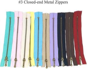 img 3 attached to Beaulegan Metal Zippers 10 Pcs - #3 Antique Brass Close-end 🔗 6 Inch (15 cm), Assorted Color: Durable and Stylish Zippers for Various Projects