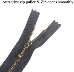 img 2 attached to Beaulegan Metal Zippers 10 Pcs - #3 Antique Brass Close-end 🔗 6 Inch (15 cm), Assorted Color: Durable and Stylish Zippers for Various Projects