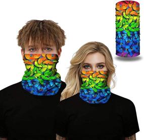 img 1 attached to 🤩 Unisex Bandanas Rave 3D Print Face Mask Cover: Ultimate Protection Outdoors from Dust, Sun, and Wind with Balaclava Headband