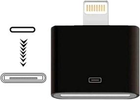 img 4 attached to 🔌 Адаптер Giom Lightning к 30-пиновому разъему - сертифицированное подключение с мужским и женским коннектором и кабелем для зарядки через Lightning - совместим с iPhone 12 11 X 8 7 6P 5S 4S 4 3 3G/iPad/iPod (черный)