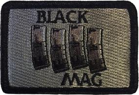 img 1 attached to 🖤 Black Mag - Premium Embroidered Morale Patch: Add Style and Attitude to Your Gear!