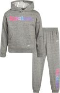 reebok girls jogger set sweatshirt sports & fitness in team sports logo