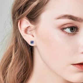 img 2 attached to 💎 Hypoallergenic Birthstone Stud Earrings for Women and Girls - 925 Sterling Silver, Sensitive Ears, 18K White Gold Plated, Jewelry Gift