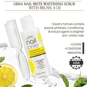 img 3 attached to 💅 Gena Nail Brite Whitening Scrub with Brush, Nail Cleanser, Conditioner & Brightener, 4 oz