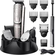 👨 telfun hair clippers for men - waterproof beard trimmer and hair trimmer 2 ways rechargeable - professional cordless hair trimmer for men - facial cutting groomer - all in 1 mens grooming kit with led display logo