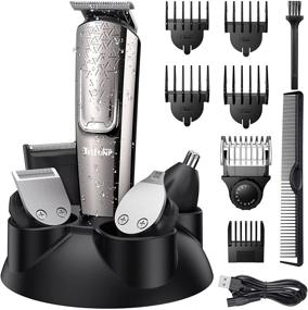 img 4 attached to 👨 Telfun Hair Clippers for Men - Waterproof Beard Trimmer and Hair Trimmer 2 Ways Rechargeable - Professional Cordless Hair Trimmer for Men - Facial Cutting Groomer - All in 1 Mens Grooming Kit with LED Display