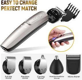 img 3 attached to 👨 Telfun Hair Clippers for Men - Waterproof Beard Trimmer and Hair Trimmer 2 Ways Rechargeable - Professional Cordless Hair Trimmer for Men - Facial Cutting Groomer - All in 1 Mens Grooming Kit with LED Display